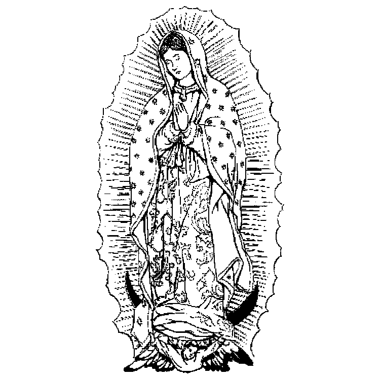 Mother Of Guadalupe Engraving Design