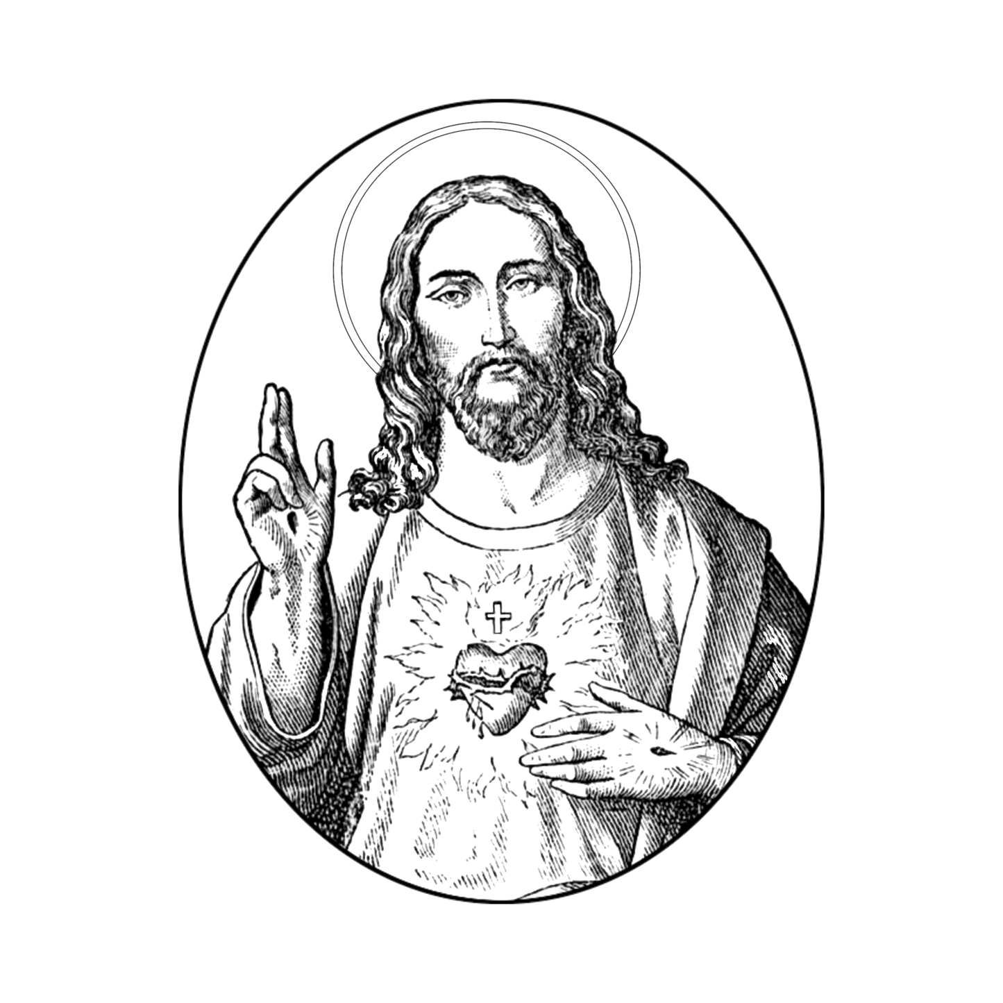 Sacred Heart of Jesus Engraving Design