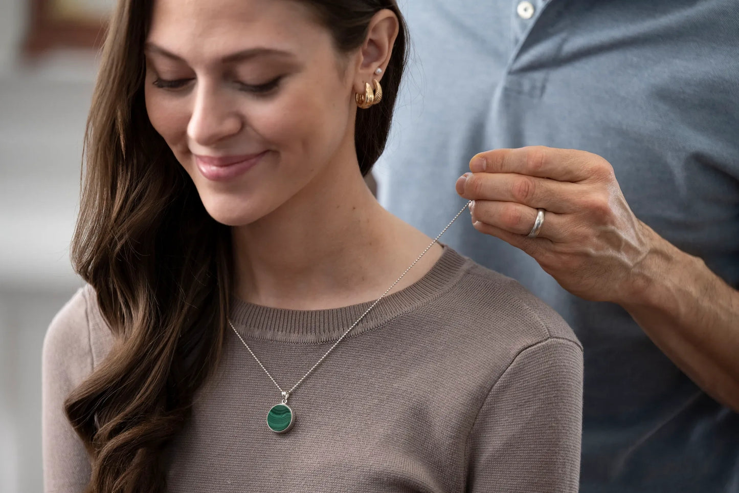 Sterling Silver Malachite Pendant