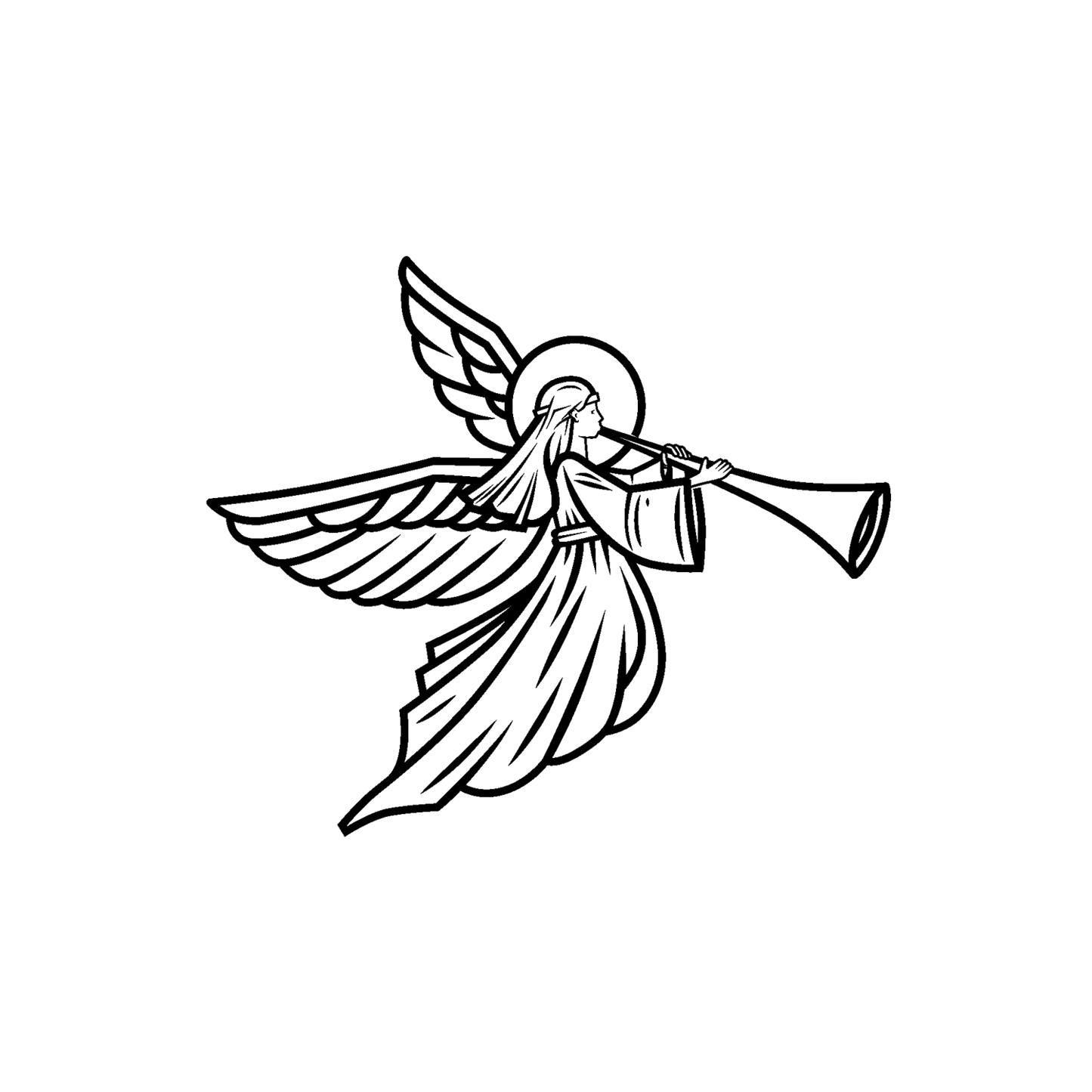 Angel with Trumpet Engraving