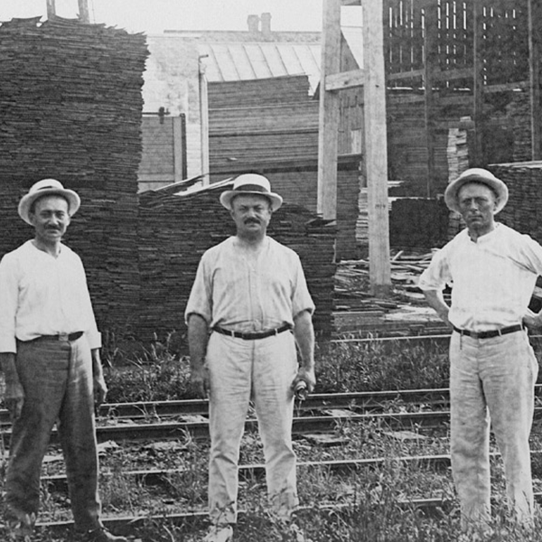 black and white photo of batesvilles founders
