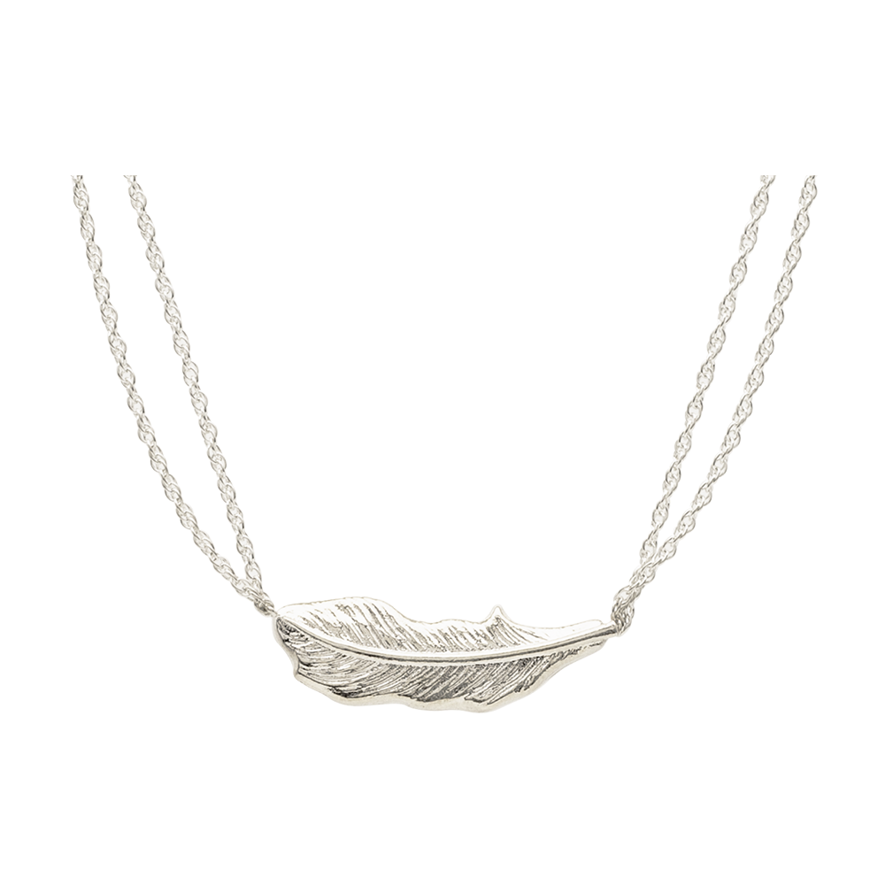 Silver leaf remembrance jewelry necklace