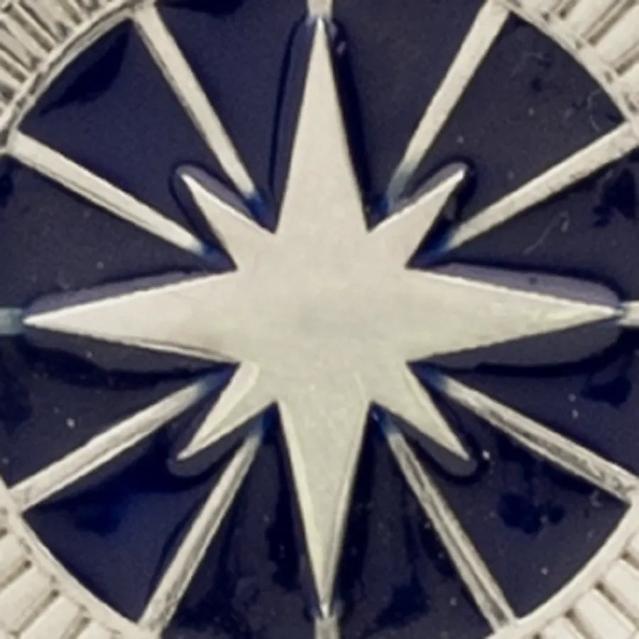 Sterling Silver Compass - Blue