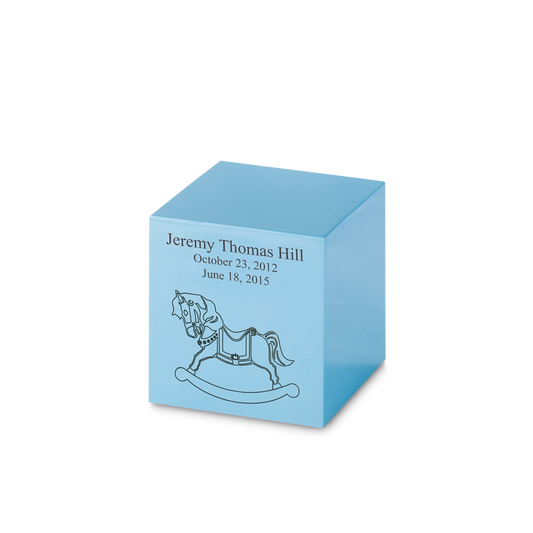 Blue Bronze Cube Keepsake