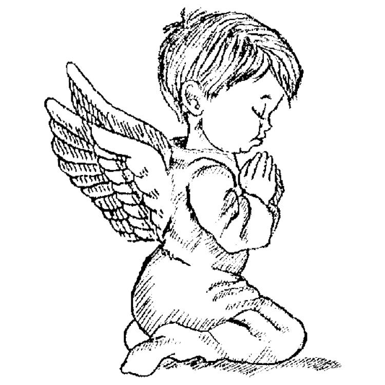 Boy Angel Engraving Design