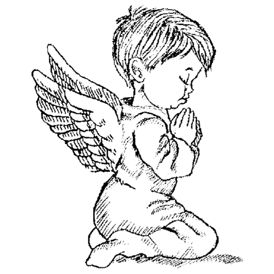 Boy Angel Engraving Design