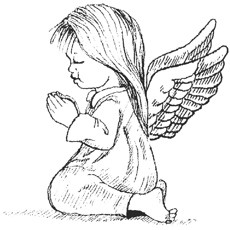 Girl Angel Engraving Design
