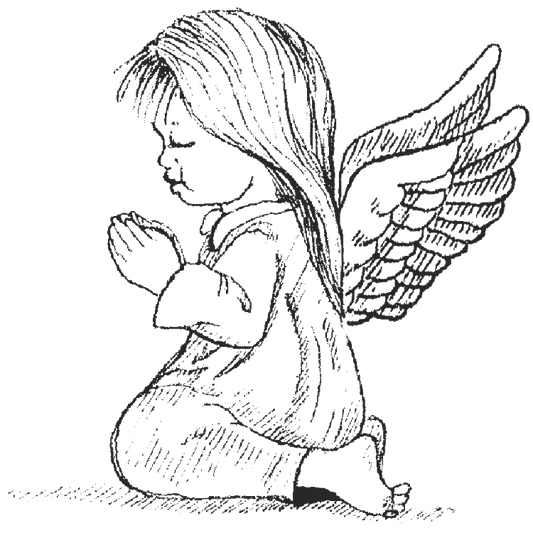 Girl Angel Engraving Design