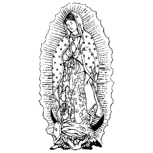 Mother Of Guadalupe Engraving Design