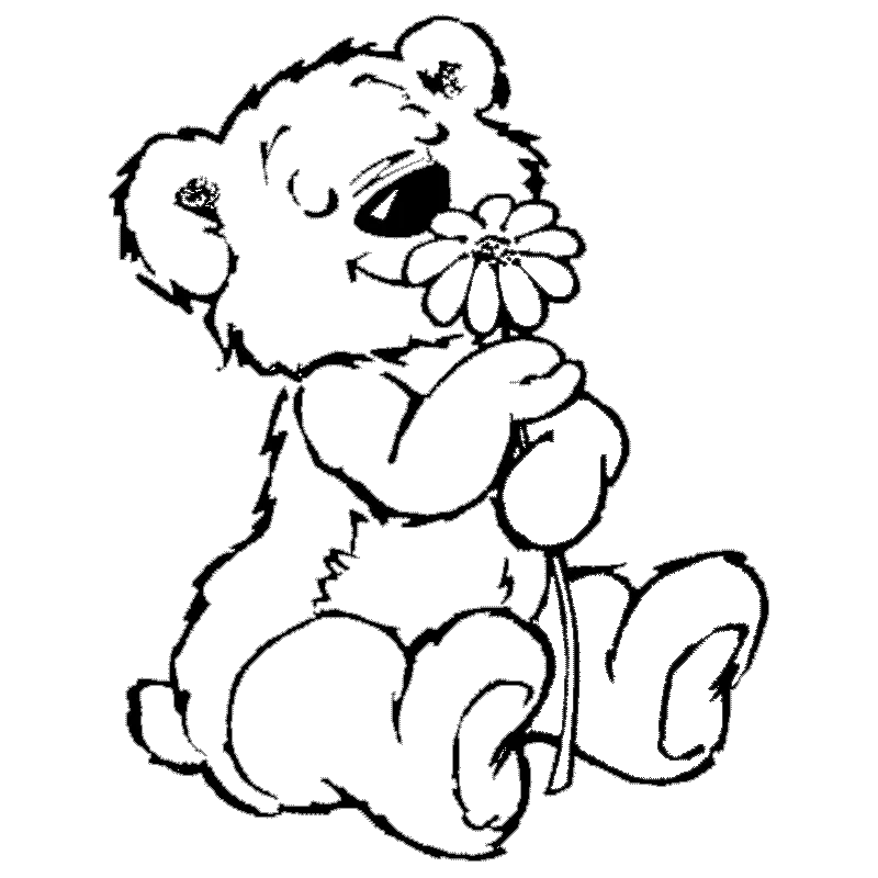 Bear And Daisy Engraving Design