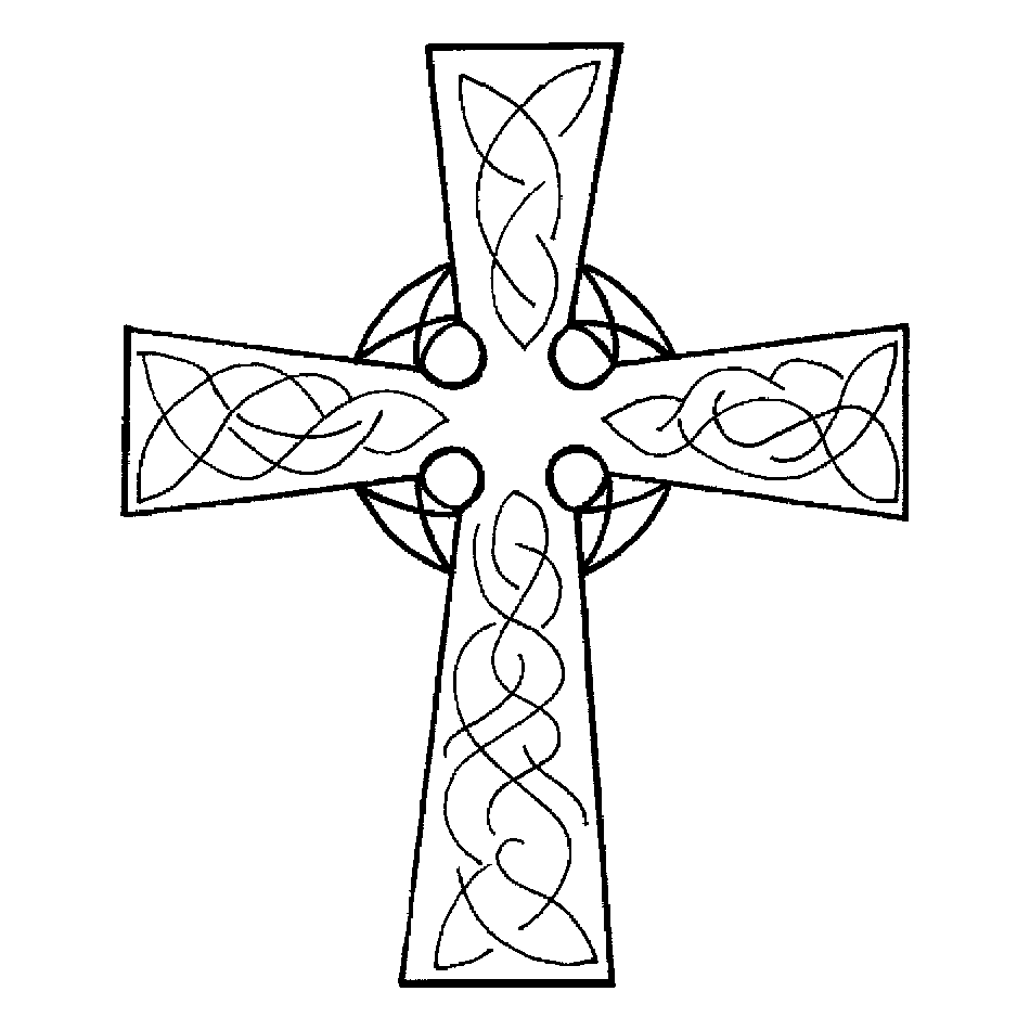 Cross with Designs Engraving Design