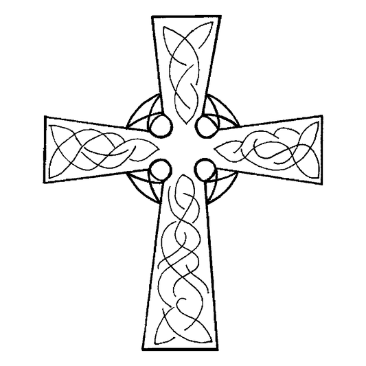 Cross with Designs Engraving Design