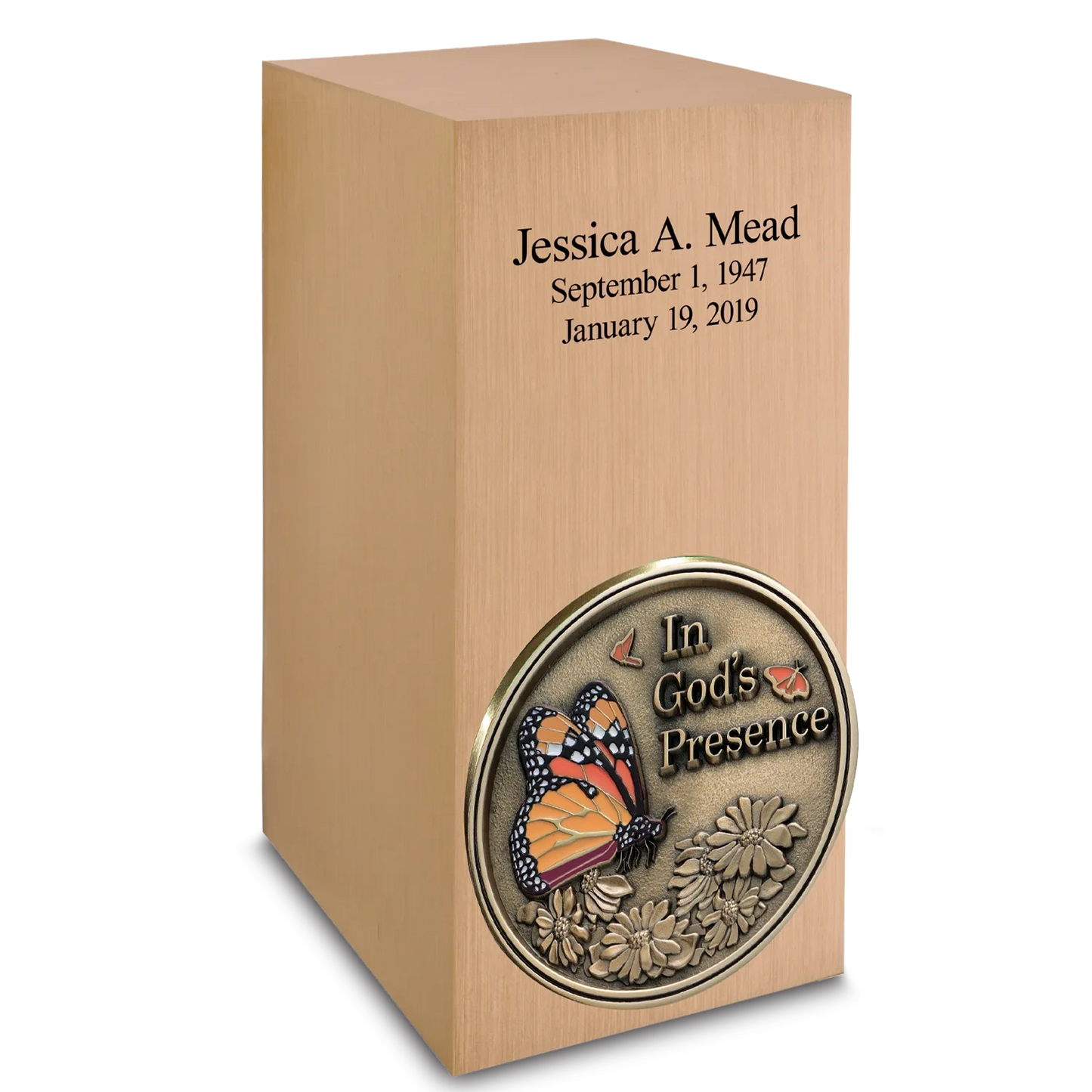 Brushed Bronze Vertical Urn