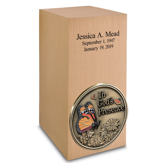 Brushed Bronze Vertical Urn
