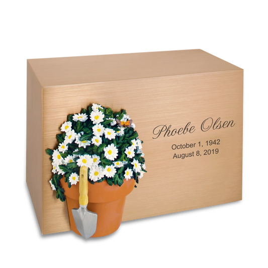 Brushed Bronze Horizontal Urn