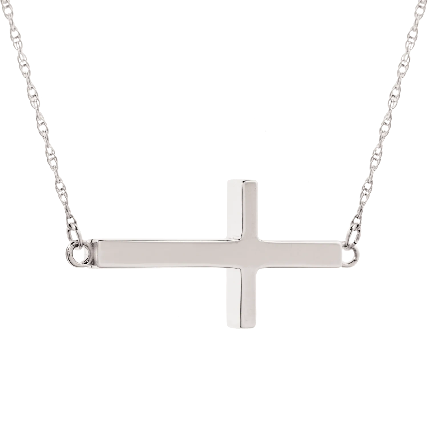 Stainless Steel Sideways Cross Pendant