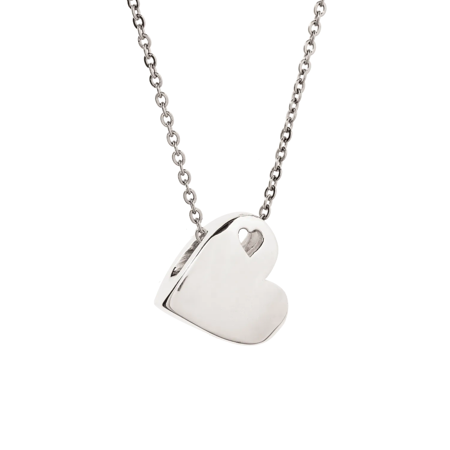 Stainless Steel Sideways Heart Pendant