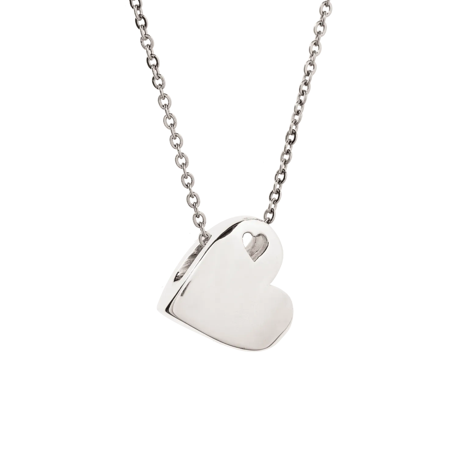 Stainless Steel Sideways Heart Pendant