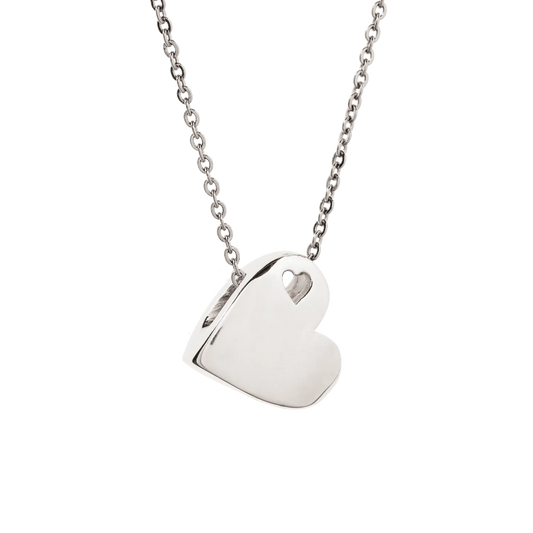 Stainless Steel Sideways Heart Pendant