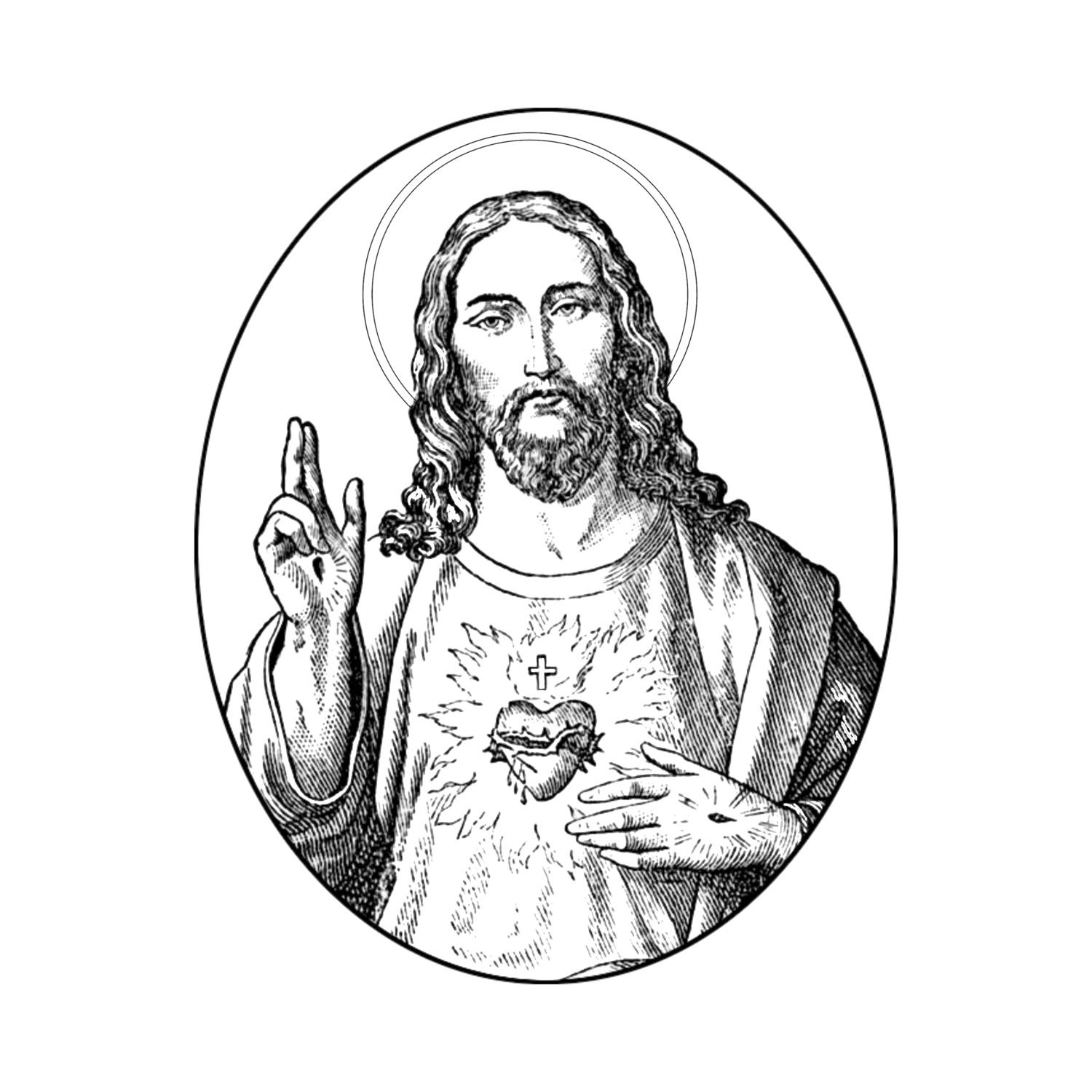 Sacred Heart of Jesus Engraving Design