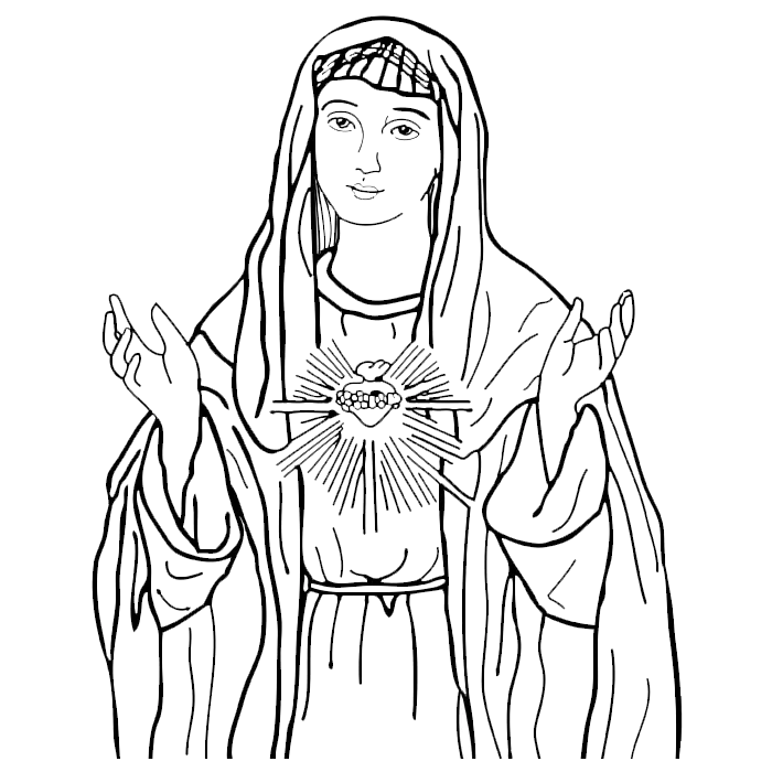 Immaculate Heart of Mary Engraving Design