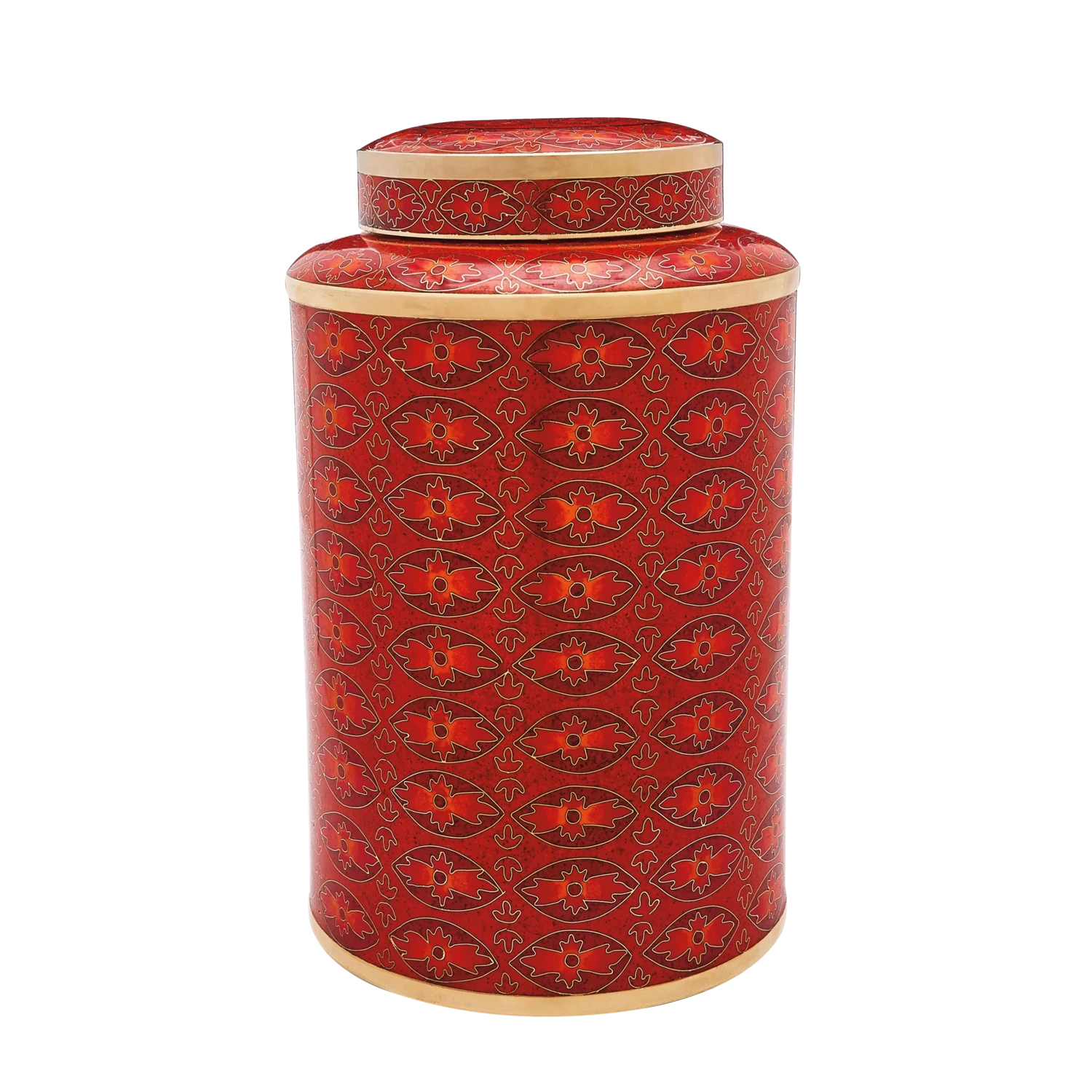 Red Rosette Cloisonne