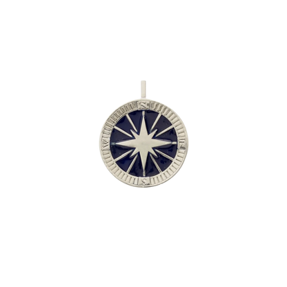 Sterling Silver Compass 45 Blue