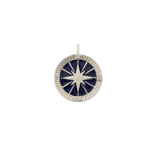 Sterling Silver Compass 45 Blue