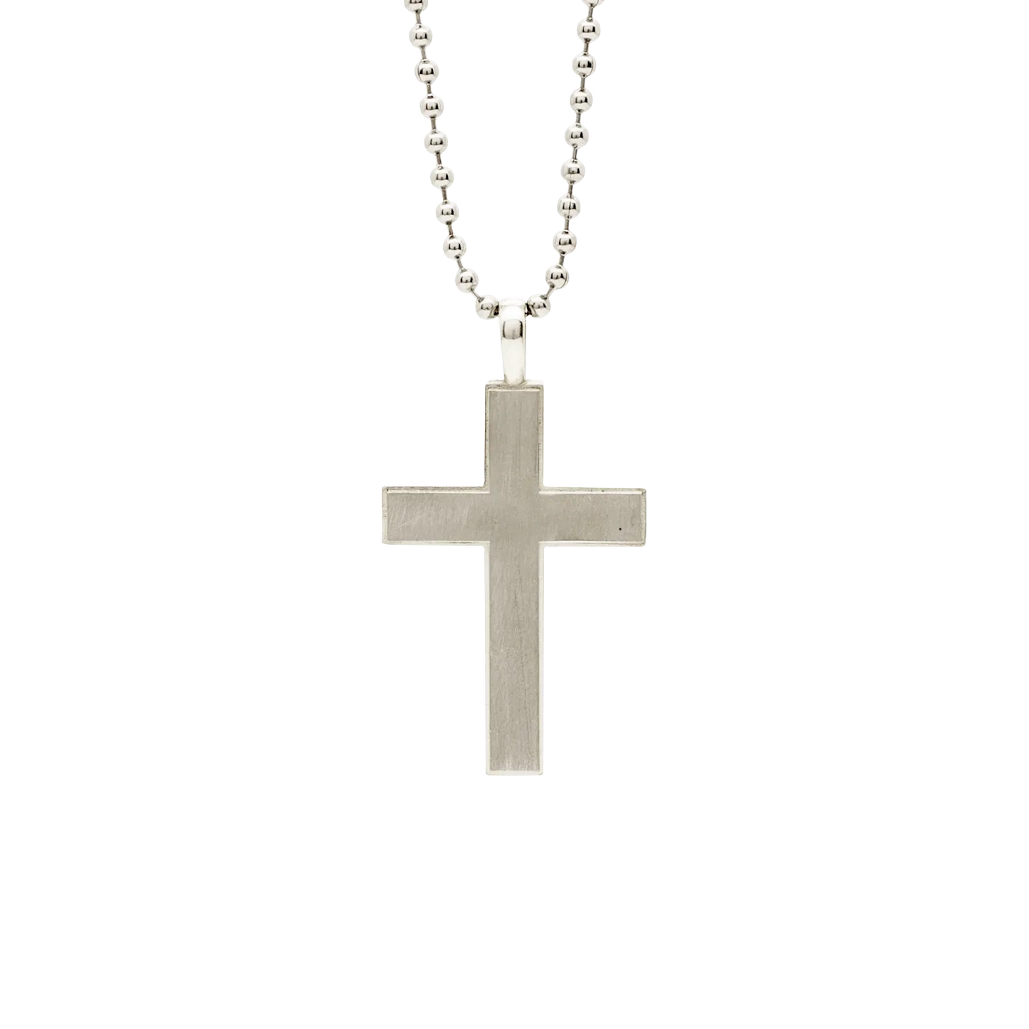 Men39s Stainless Cross 45 Natural Finish