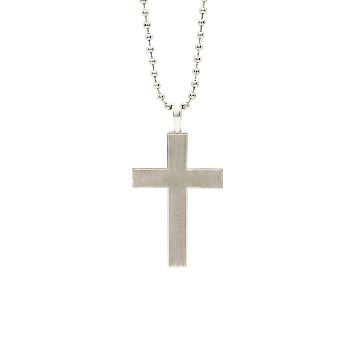 Men39s Stainless Cross 45 Natural Finish