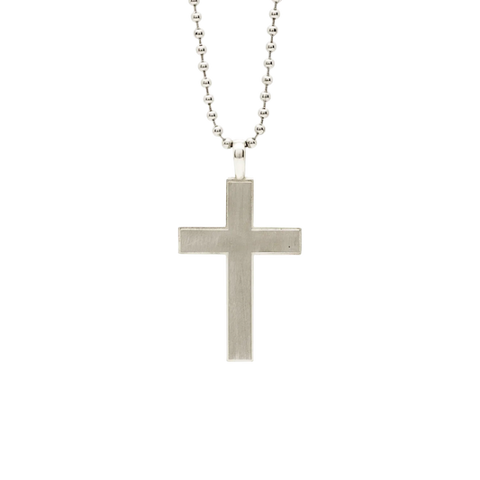 Men39s Stainless Cross 45 Natural Finish