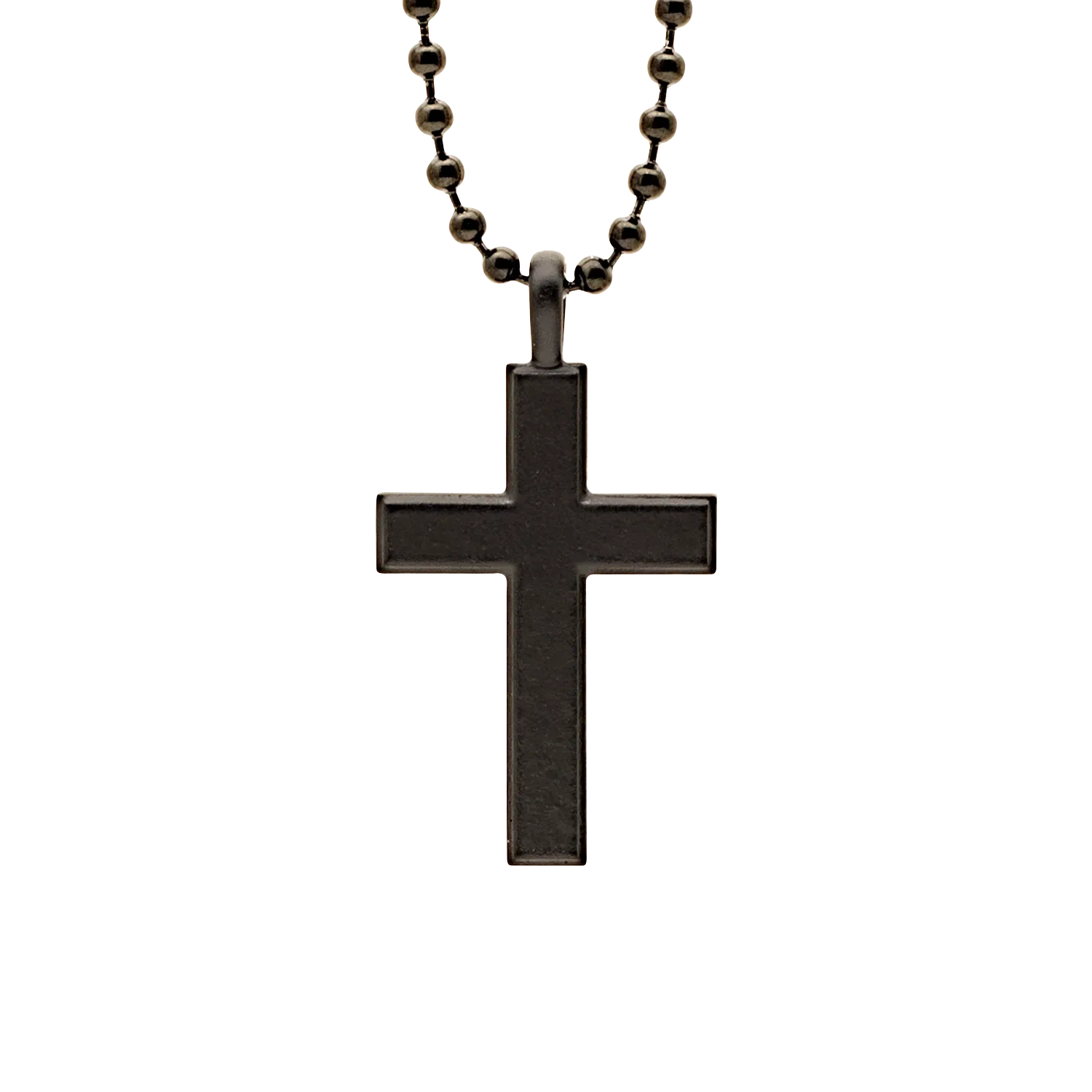 Men39s Stainless Cross 45 Black Finish