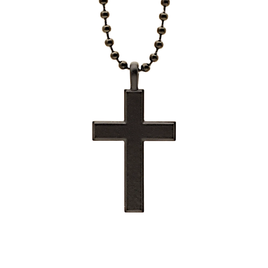 Men39s Stainless Cross 45 Black Finish