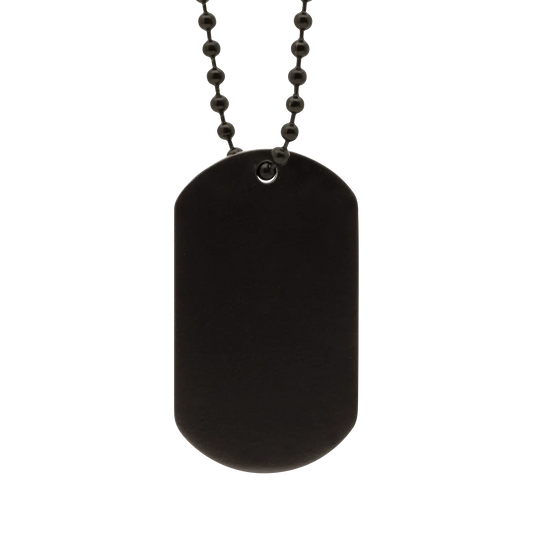 Men39s Stainless Dog Tag 45 Black Finish