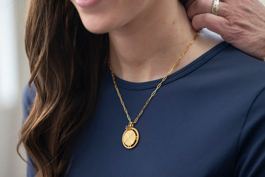 18K Gold Vermeil Round Pendant