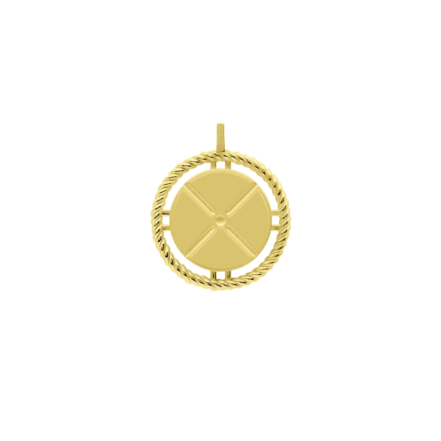 18K Gold Vermeil Round Pendant