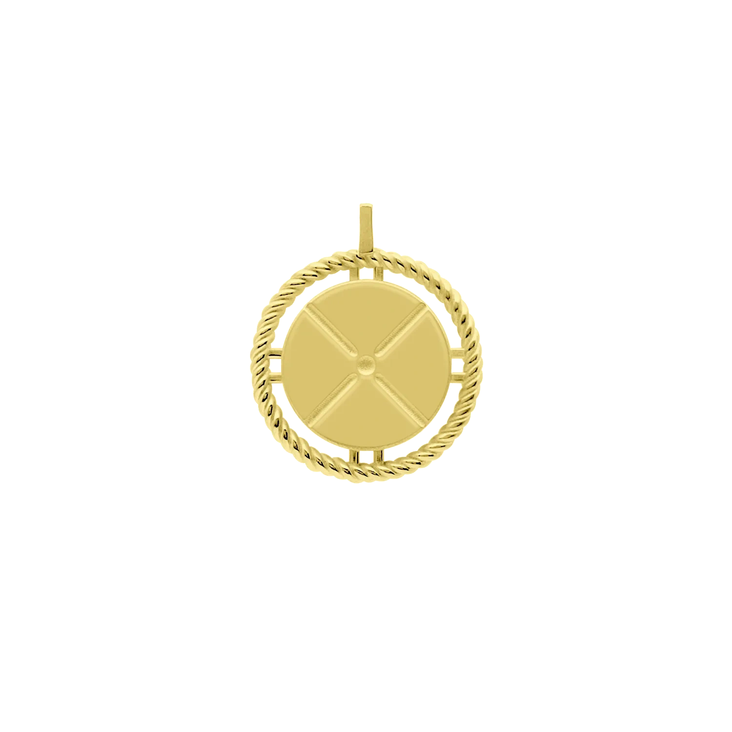 18K Gold Vermeil Round Pendant