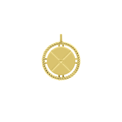 18K Gold Vermeil Round Pendant
