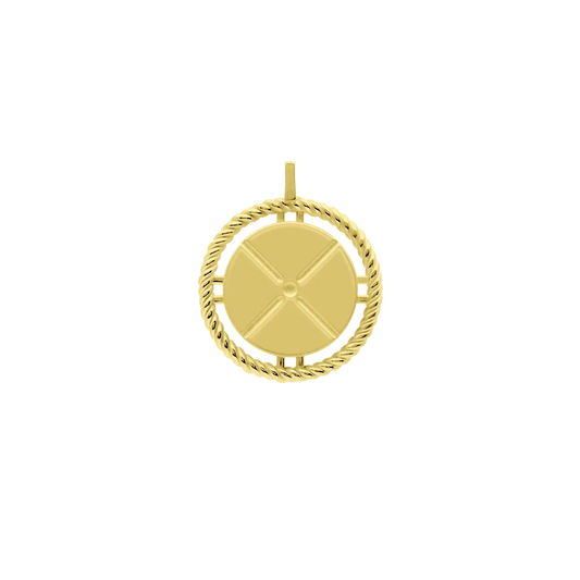 18K Gold Vermeil Round Pendant