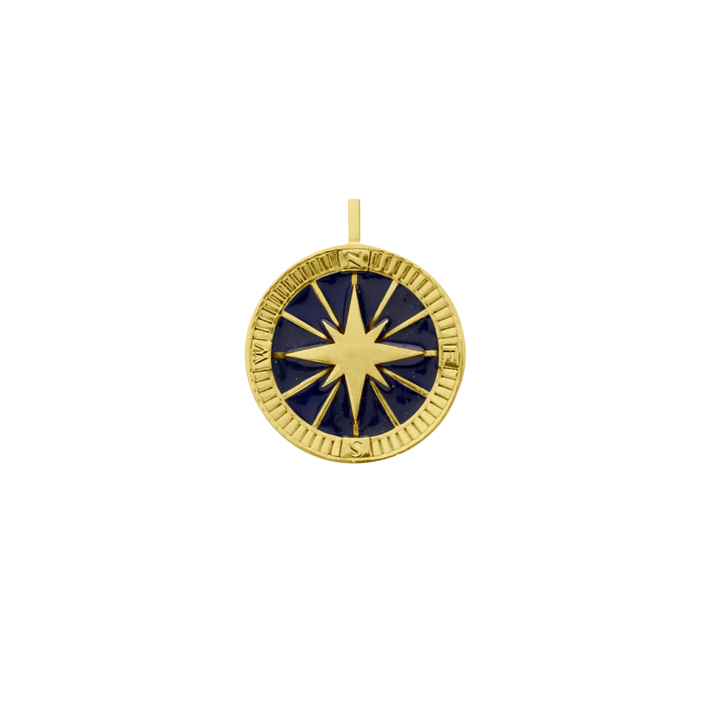 18K Gold Vermeil Compass 45 Blue