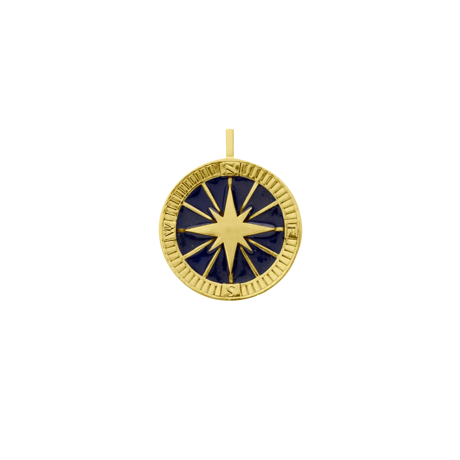 18K Gold Vermeil Compass 45 Blue