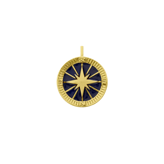 18K Gold Vermeil Compass 45 Blue
