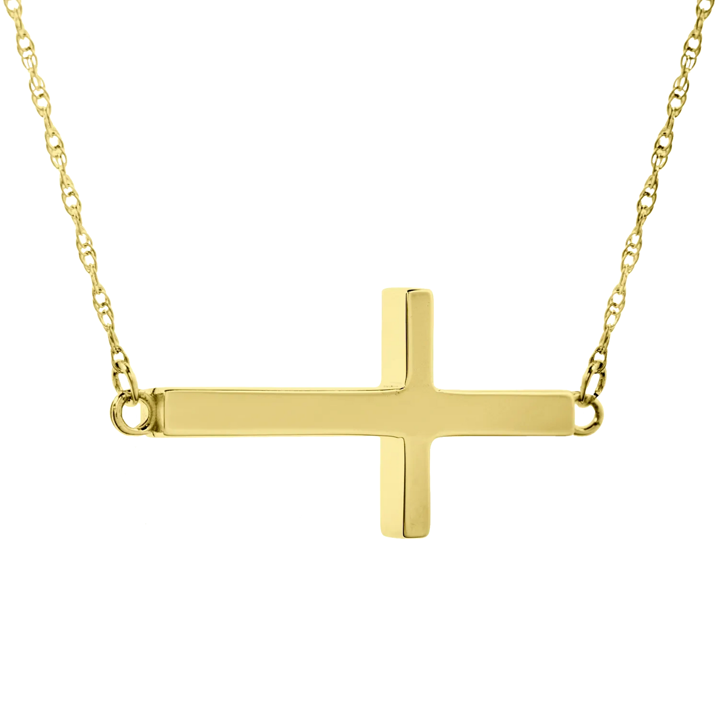 18K Gold Vermeil Sideways Cross Necklace