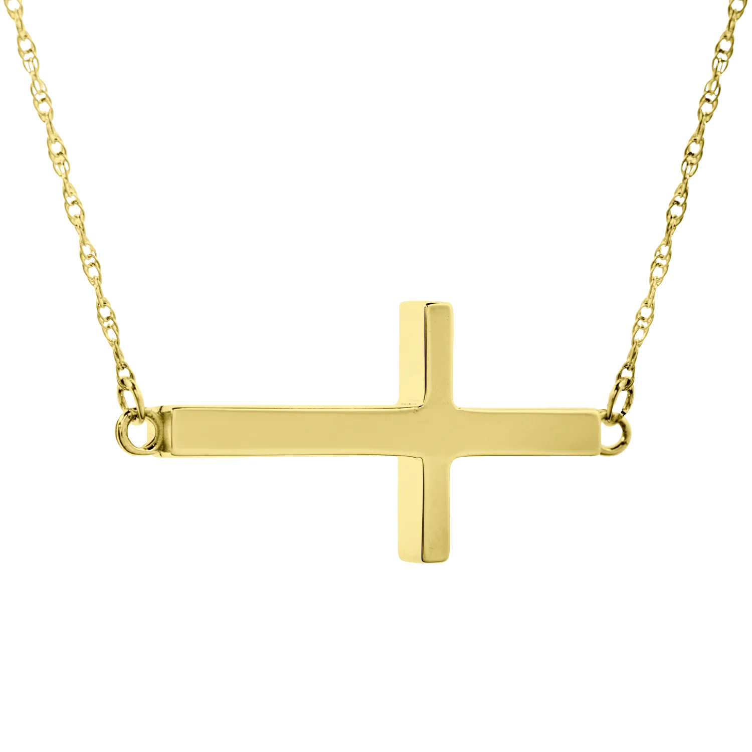 18K Gold Vermeil Sideways Cross Necklace
