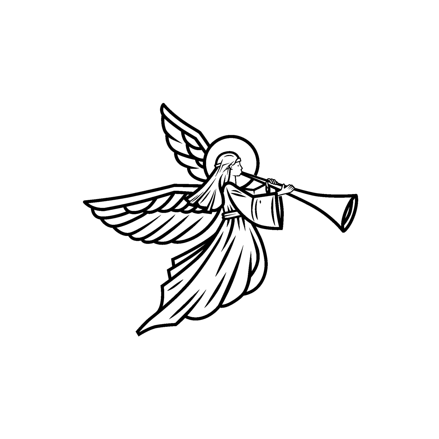 Angel with Trumpet Engraving