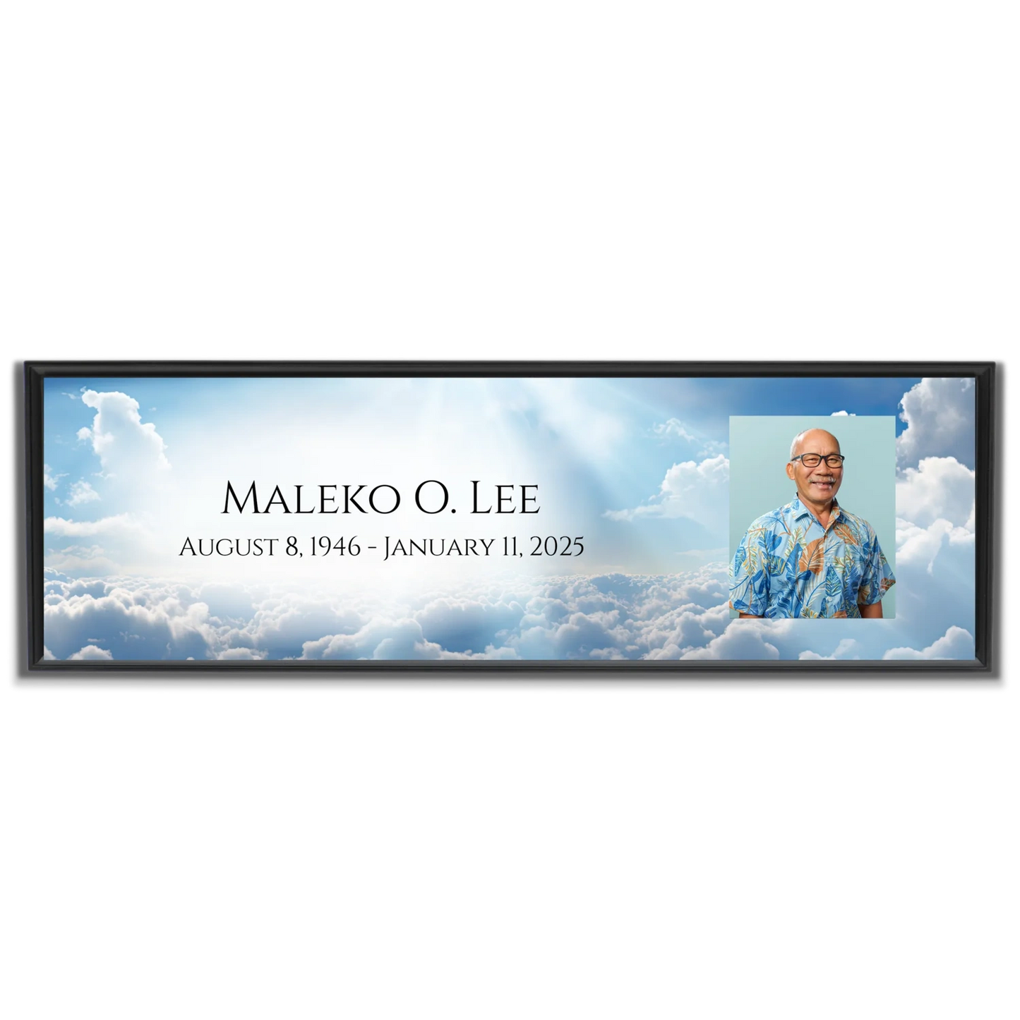LifeStories MemoryFrame Religious Clouds Design