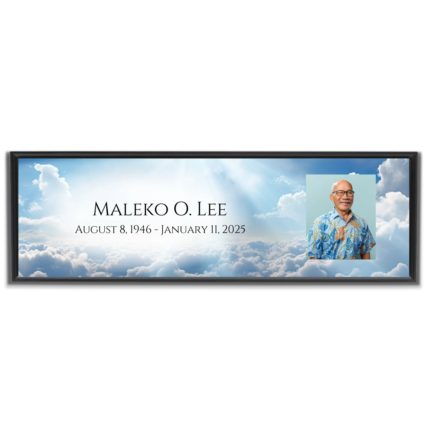 LifeStories MemoryFrame Religious Clouds Design